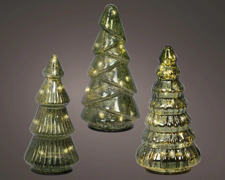 Kerstboompjes Set 8 LED 17,5cm Groen 3st