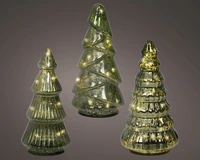 Kerstboompjes Set 8 LED 17,5cm Groen 3st