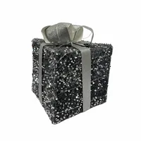 Kerstdecoratie Cadeau LED Zilver 20cm