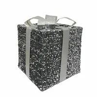 Kerstdecoratie Cadeau LED Zilver 25cm