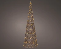 Kerstdecoratie Kegel Wicker 80 LED 60cm Bruin 