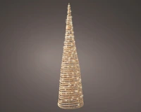 Kerstdecoratie Kegel Wicker 80 LED 60cm Lichtbruin