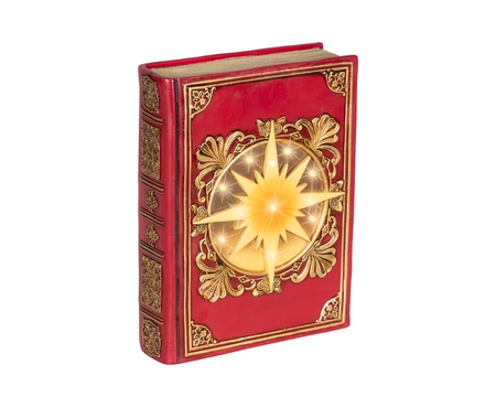 Kerstfiguur Boek met LED Rood 22cm