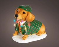 Kerstfiguur Teckel met LED 24cm