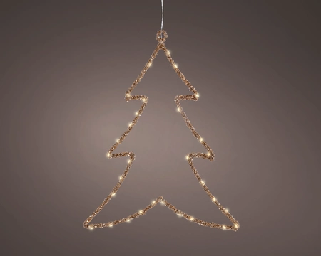 Kersthanger Kerstboom 40 LED 46cm Goud