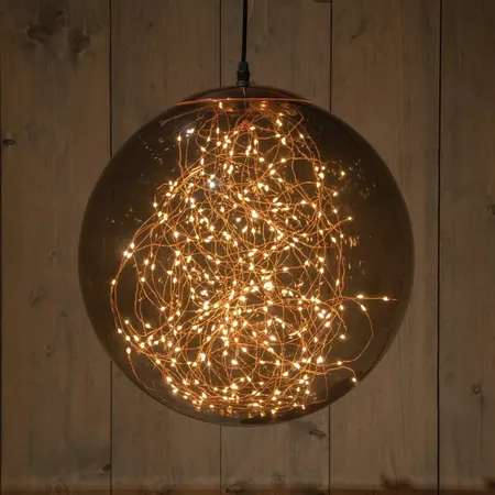 Kersthanger Lichtbol 300 LED Smokey Ø35cm