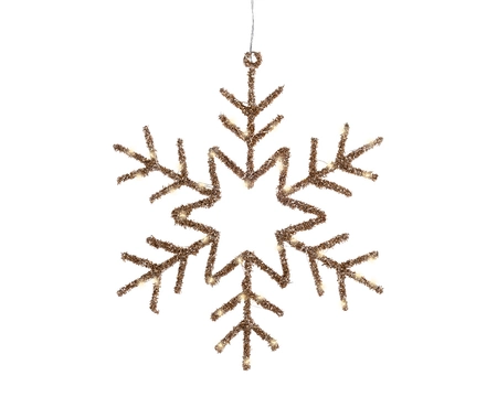 Kersthanger Sneeuwvlok 50 LED 38cm Goud