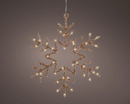 Kersthanger Sneeuwvlok 50 LED 38cm Goud