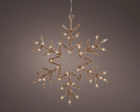 Kersthanger Sneeuwvlok 50 LED 38cm Goud