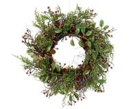 Kerstkrans Bessen Glitter Ø40cm