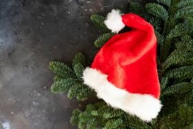 Luxe kerstmuts glimmend rood/wit met pluche | Fun en Feest