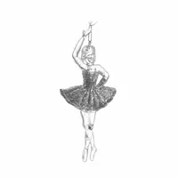 Kerstornament Ballerina Zilver Assorti 1st