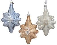 Kerstornament Bloem Antique Glas 13cm Assorti 1st