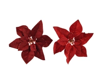 Kerstornament Bloem Clip Ø28cm Rood Assorti 1st