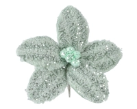 Kerstornament Bloem Clip Kunstbont Salie Groen Ø18cm
