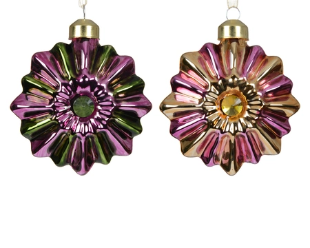 Kerstornament Bloem Diamant 8cm Assorti 1st