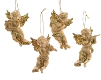 Kerstornament Engel Plastic Goud Assorti 1st