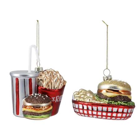 Kerstornament Fast Food 9cm Assorti 1st