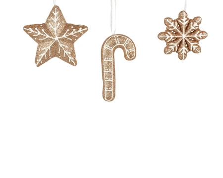 Kerstornament Figuur Glitter Foam Bruin Assorti 1st