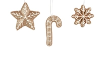Kerstornament Figuur Glitter Foam Bruin Assorti 1st