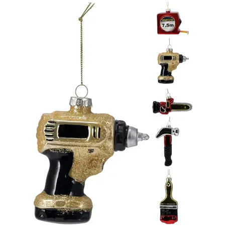 Kerstornament Gereedschap 7cm Assorti 1st