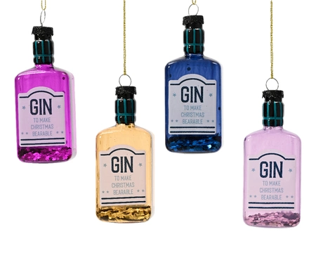 Kerstornament Gin Fles Assorti 1st