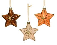 Kerstornament Glas Ster 10,5cm Assorti 1st
