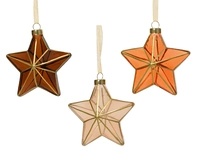 Kerstornament Glas Ster 15,5cm Assorti 1st