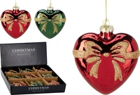 Kerstornament Hartje Strik 10cm Assorti 1st