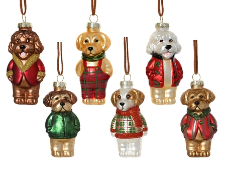Kerstornament Hond 10,9cm Assorti 1st