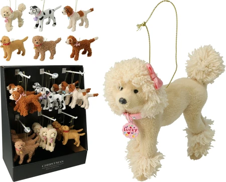 Kerstornament Hond 9cm Assorti 1st
