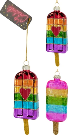 Kerstornament IJsje Regenboog Assorti 1st