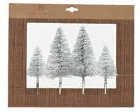 Kerstornament Kerstboom Clip Grijs 4st