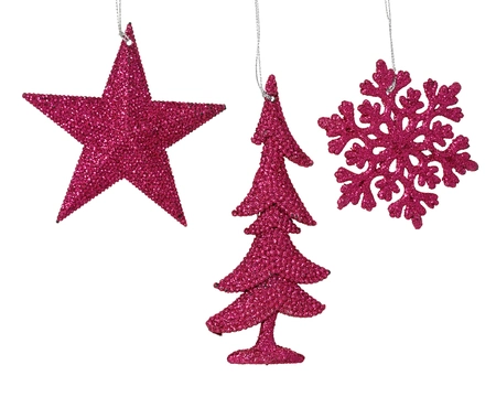 Kerstornament Kerstfiguur Festive Pink 10,5cm Assorti 1st