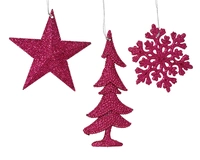 Kerstornament Kerstfiguur Festive Pink 10,5cm Assorti 1st