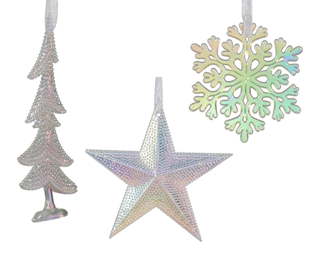 Kerstornament Kerstfiguur Parelmoer 10,5cm Assorti 1st