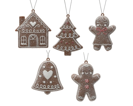 Kerstornament Kerstfiguur Plastic Bruin Assorti 1st