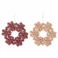 Kerstornament Krans Glitter Ø12cm Assorti 1st
