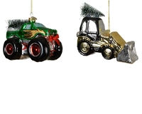 Kerstornament Monstertruck of Shovel Assorti 1st