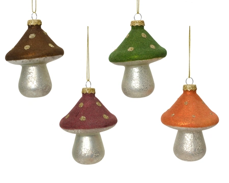 Kerstornament Paddenstoel Glas Assorti 1st