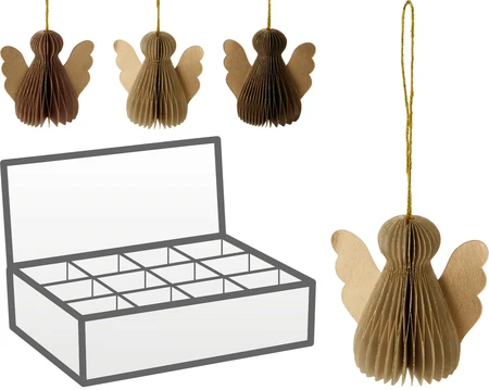 Kerstornament Papieren Engel 8cm Assorti 1st