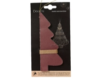 Kerstornament Papieren Kerstboom 15cm Maroon