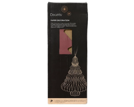 Kerstornament Papieren Kerstboom 40cm Maroon