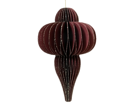 Kerstornament Papieren Pegel 20cm Maroon
