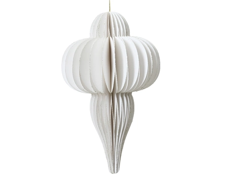 Kerstornament Papieren Pegel 40cm Wit