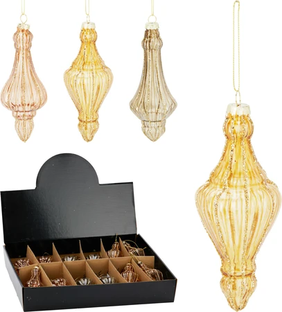 Kerstornament Pegel Glas 15cm Assorti 1st