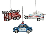 Kerstornament Politie, Brandweer of Ambulance Assorti 1st