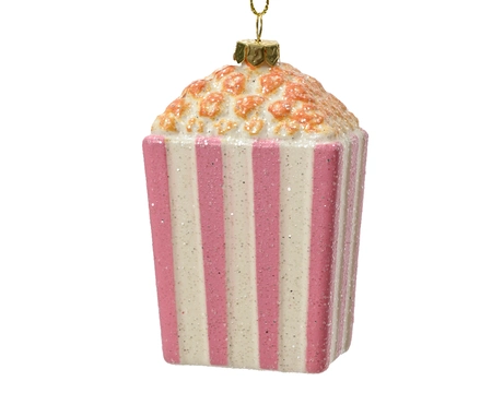 Kerstornament Popcorn Roze