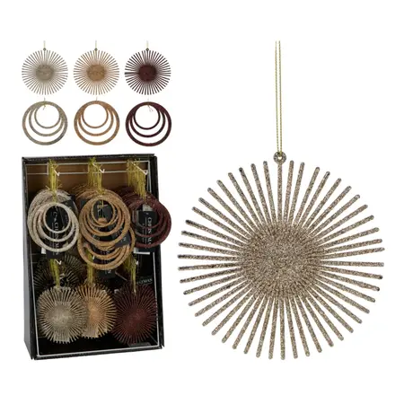 Kerstornament Rond Glitter Ø10cm Assorti 1st
