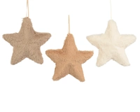 Kerstornament Ster Kunstbont 13cm Assorti 1st